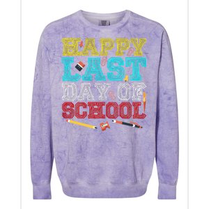 Happy Last Day Of School Pencil Colorblast Crewneck Sweatshirt