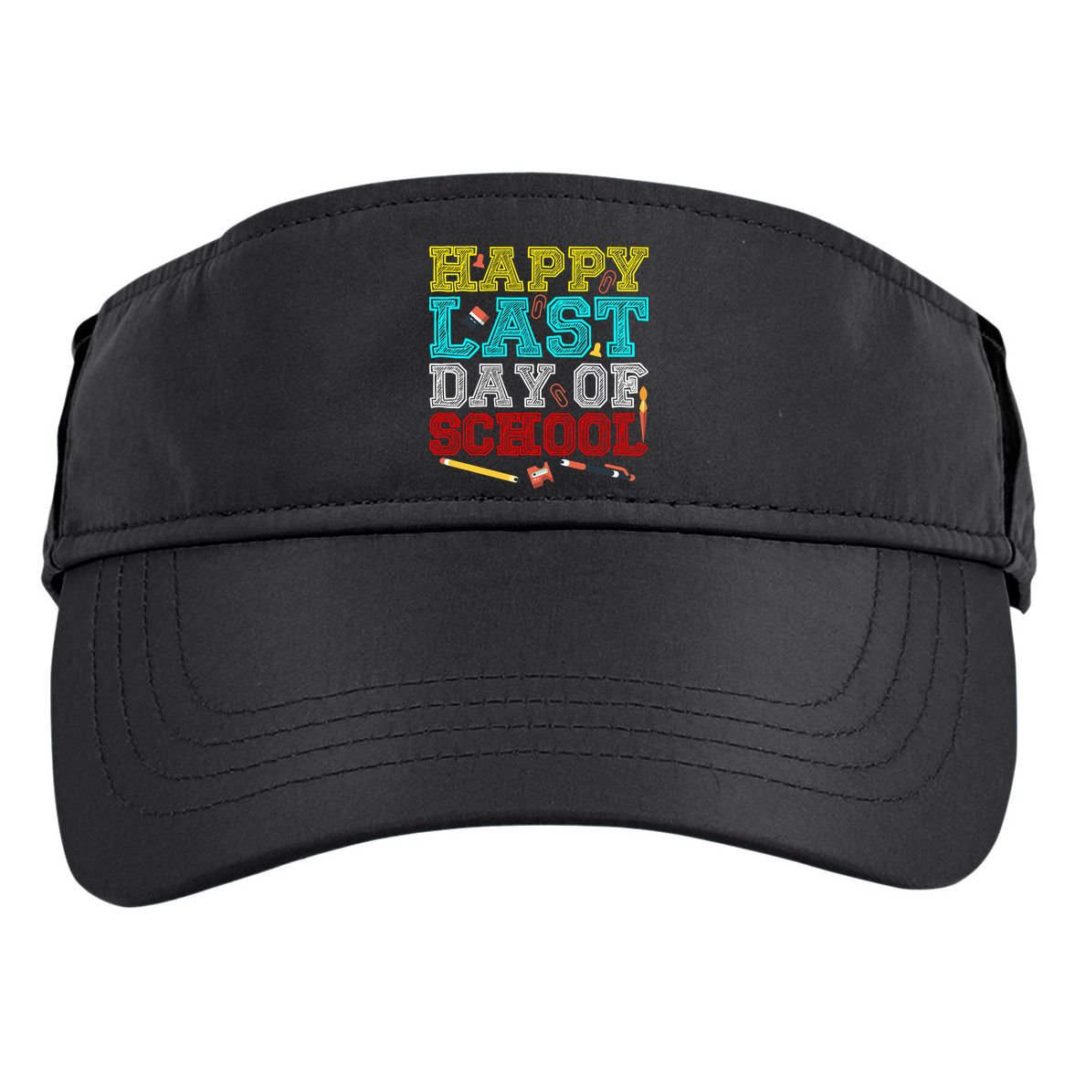 Happy Last Day Of School Pencil Adult Drive Performance Visor