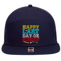 Happy Last Day Of School Pencil 7 Panel Mesh Trucker Snapback Hat