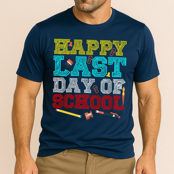 Happy Last Day Of School Pencil Cooling Performance Crew T-Shirt