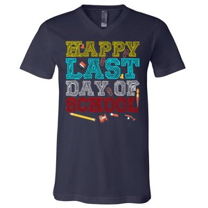 Happy Last Day Of School Pencil V-Neck T-Shirt