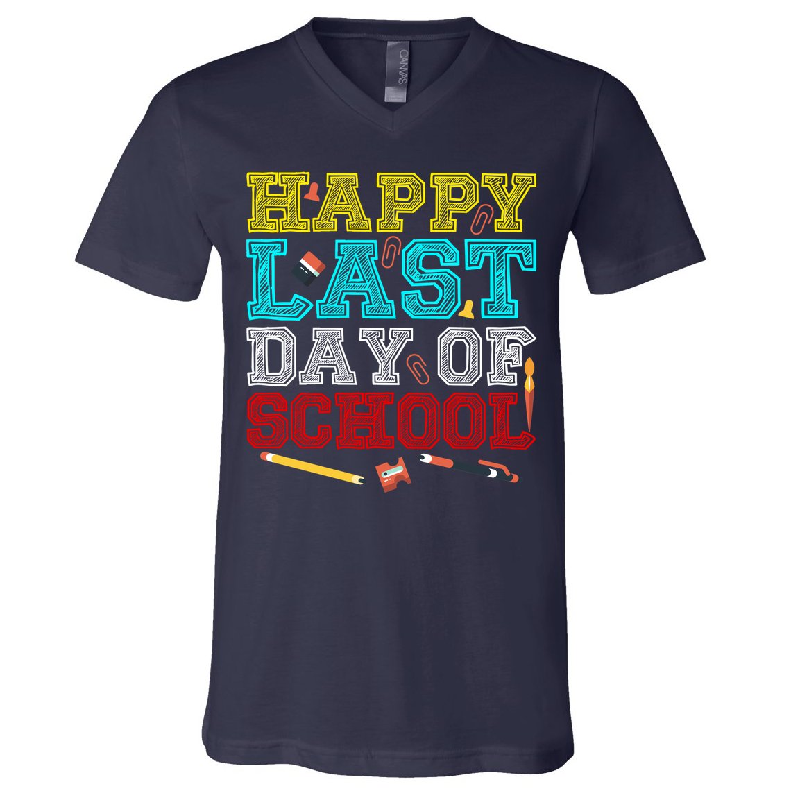 Happy Last Day Of School Pencil V-Neck T-Shirt