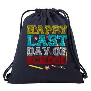 Happy Last Day Of School Pencil Drawstring Bag