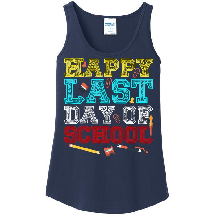 Happy Last Day Of School Pencil Ladies Essential Tank