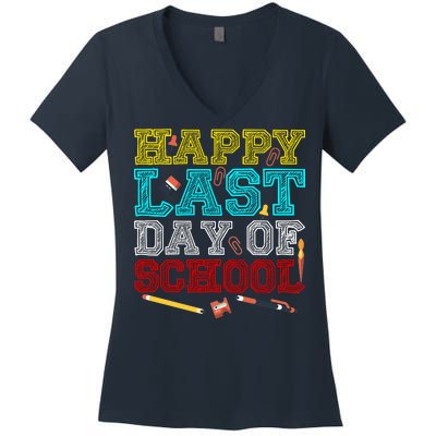 Happy Last Day Of School Pencil Women's V-Neck T-Shirt