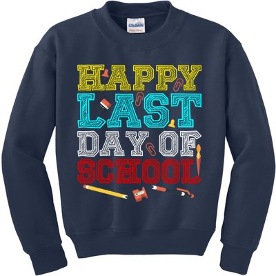 Happy Last Day Of School Pencil Kids Sweatshirt