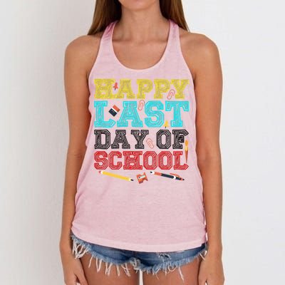 Happy Last Day Of School Pencil Women's Knotted Racerback Tank