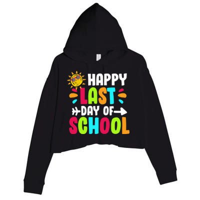 Happy Last Day Of School Sun Crop Fleece Hoodie