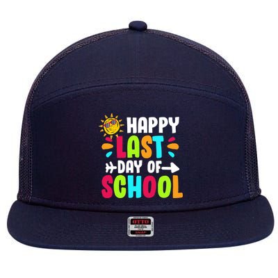 Happy Last Day Of School Sun 7 Panel Mesh Trucker Snapback Hat