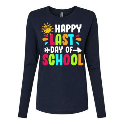 Happy Last Day Of School Sun Womens Cotton Relaxed Long Sleeve T-Shirt