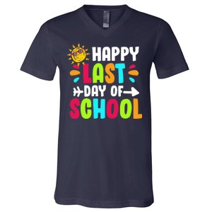 Happy Last Day Of School Sun V-Neck T-Shirt