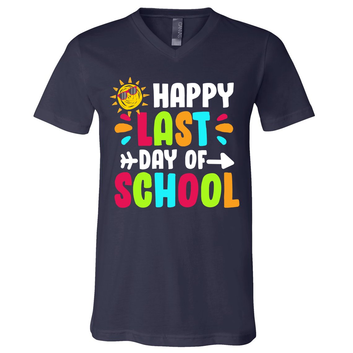 Happy Last Day Of School Sun V-Neck T-Shirt