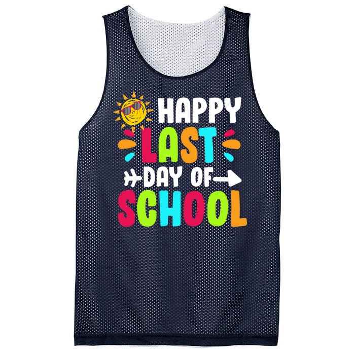 Happy Last Day Of School Sun Mesh Reversible Basketball Jersey Tank