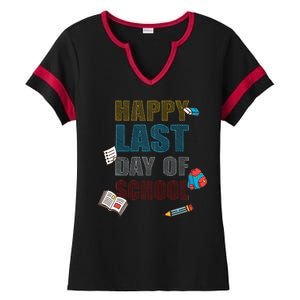 Happy Last Day Of School Supplies Ladies Halftime Notch Neck Tee