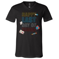 Happy Last Day Of School Supplies V-Neck T-Shirt