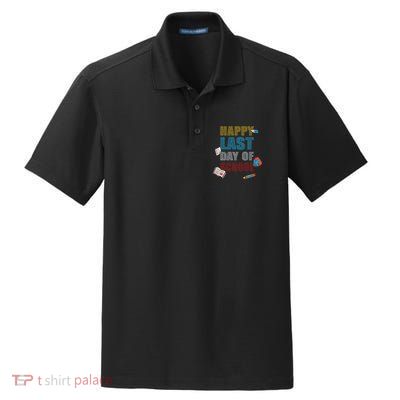 Happy Last Day Of School Supplies Dry Zone Grid Polo
