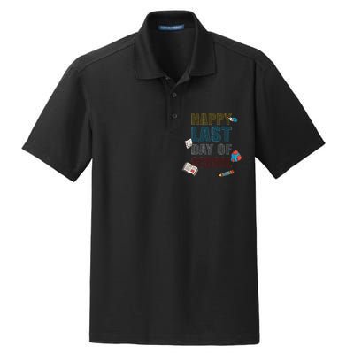 Happy Last Day Of School Supplies Dry Zone Grid Polo