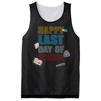 Happy Last Day Of School Supplies Mesh Reversible Basketball Jersey Tank