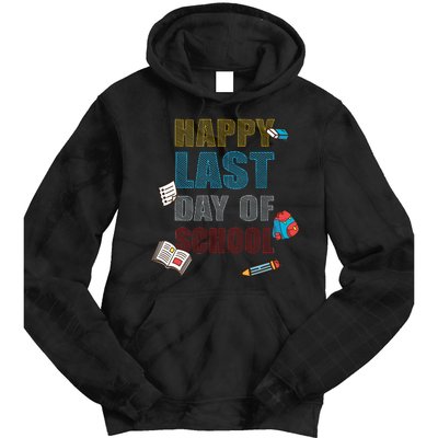 Happy Last Day Of School Supplies Tie Dye Hoodie