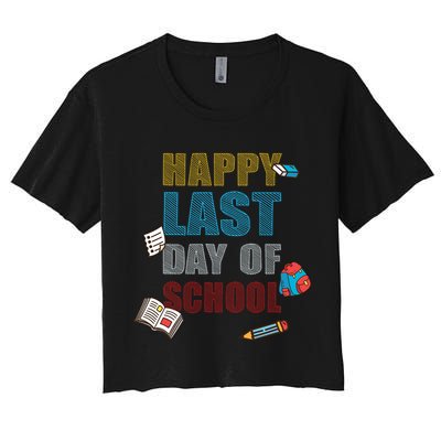 Happy Last Day Of School Supplies Crop Top