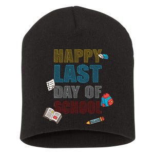 Happy Last Day Of School Supplies Short Acrylic Beanie