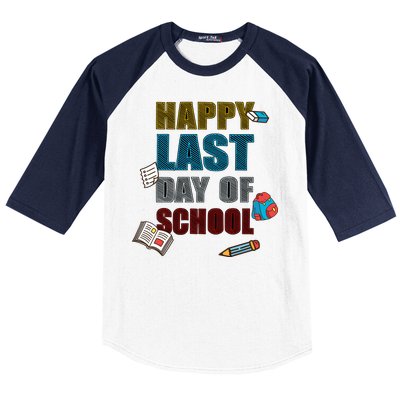 Happy Last Day Of School Supplies Baseball Sleeve Shirt