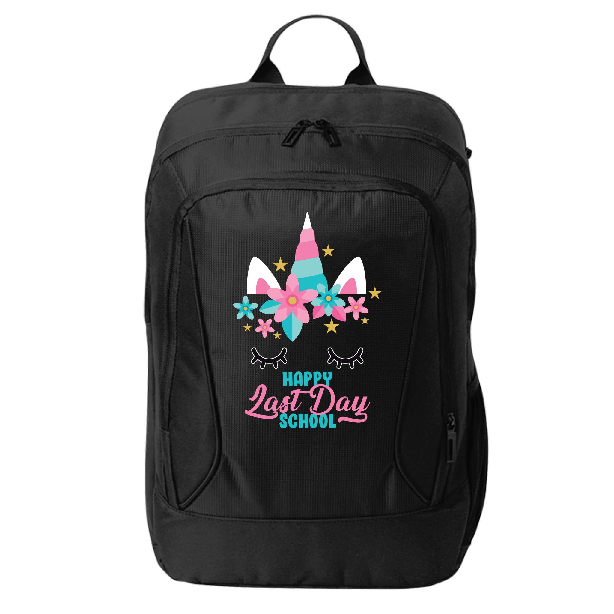Happy Last Day Of School Unicorn Face City Backpack