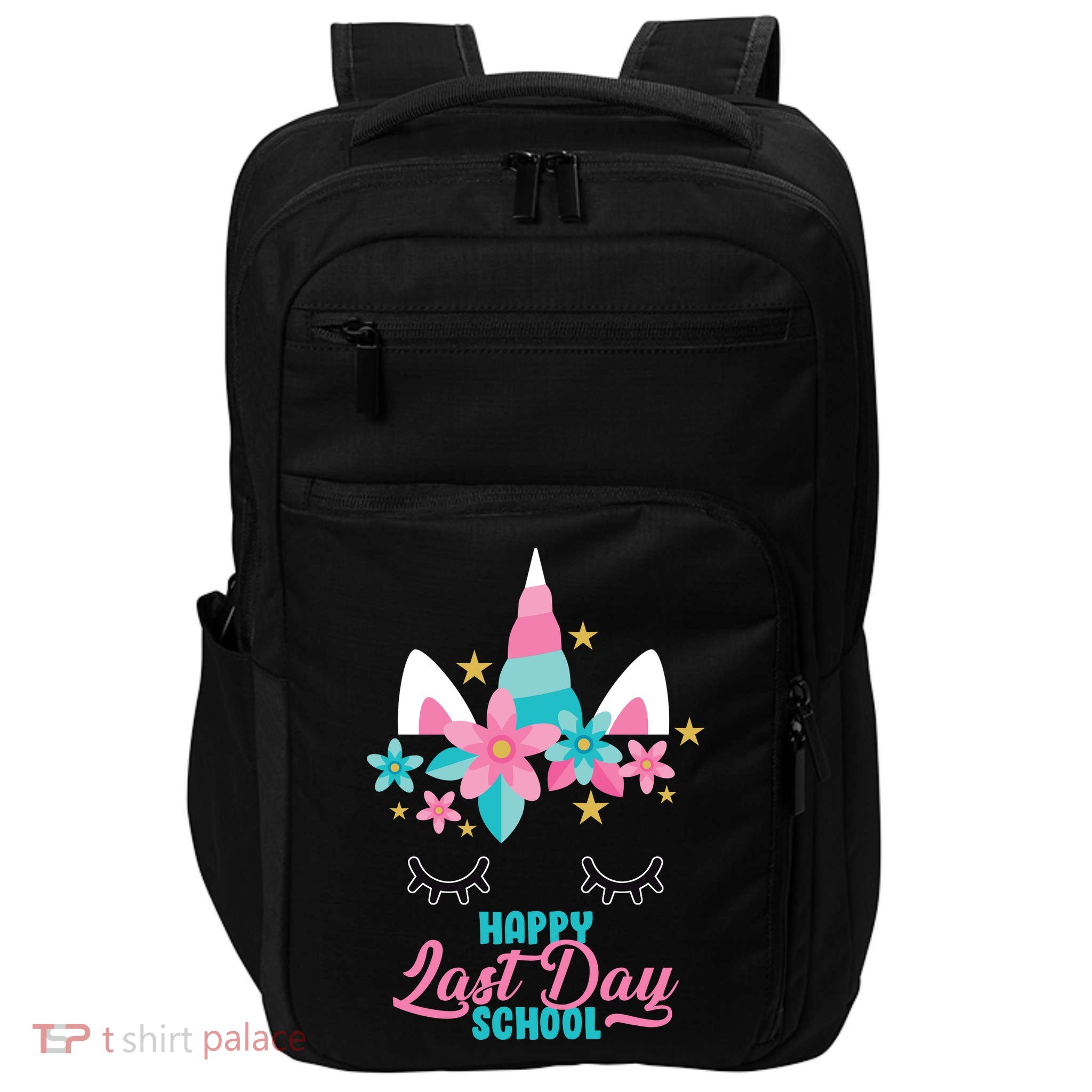 Happy Last Day Of School Unicorn Face Impact Tech Backpack