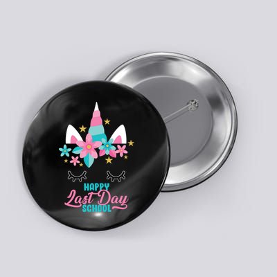 Happy Last Day Of School Unicorn Face Button