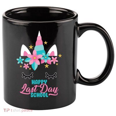 Happy Last Day Of School Unicorn Face 11oz C Handle Ceramic Mug
