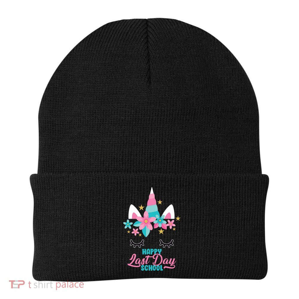 Happy Last Day Of School Unicorn Face Beanie