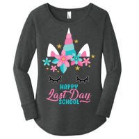 Happy Last Day Of School Unicorn Face Women's Perfect Tri Tunic Long Sleeve Shirt