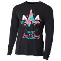 Happy Last Day Of School Unicorn Face Cooling Performance Long Sleeve Crew