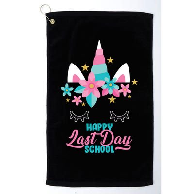 Happy Last Day Of School Unicorn Face Golf Towel