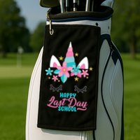 Happy Last Day Of School Unicorn Face Golf Towel