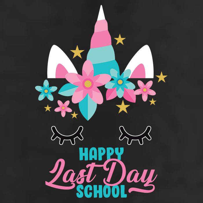 Happy Last Day Of School Unicorn Face Golf Towel