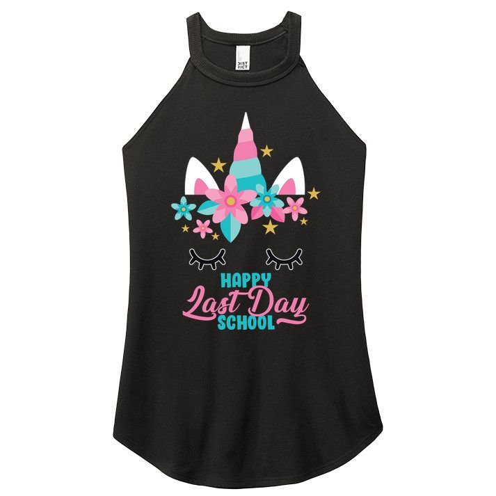 Happy Last Day Of School Unicorn Face Women's Perfect Tri Rocker Tank