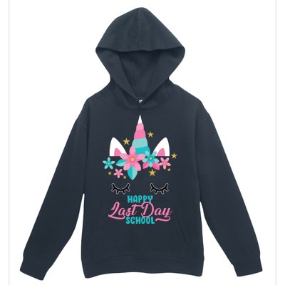 Happy Last Day Of School Unicorn Face Urban Pullover Hoodie