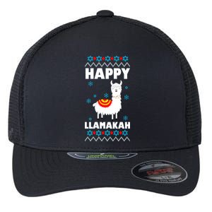 Happy Llamakah Llama Hanukkah Flexfit Unipanel Trucker Cap