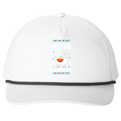 Happy Llamakah Llama Hanukkah Snapback Five-Panel Rope Hat