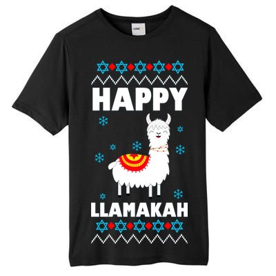 Happy Llamakah Llama Hanukkah Tall Fusion ChromaSoft Performance T-Shirt