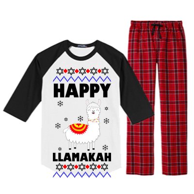 Happy Llamakah Llama Hanukkah Raglan Sleeve Pajama Set