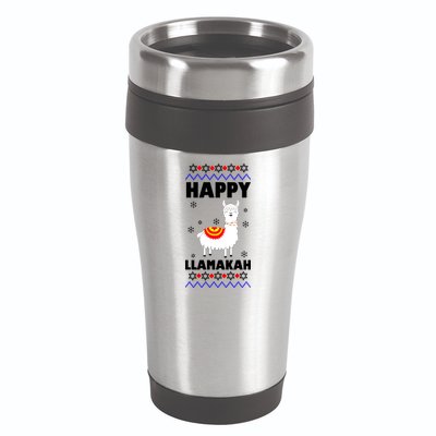 Happy Llamakah Llama Hanukkah 16oz Travel Tumbler