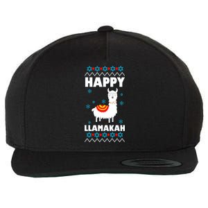 Happy Llamakah Llama Hanukkah Wool Snapback Cap