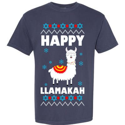 Happy Llamakah Llama Hanukkah Garment-Dyed Heavyweight T-Shirt