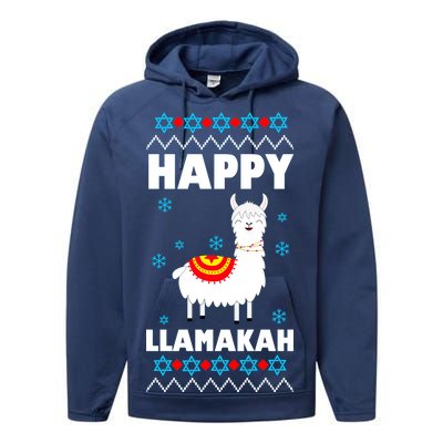 Happy Llamakah Llama Hanukkah Performance Fleece Hoodie