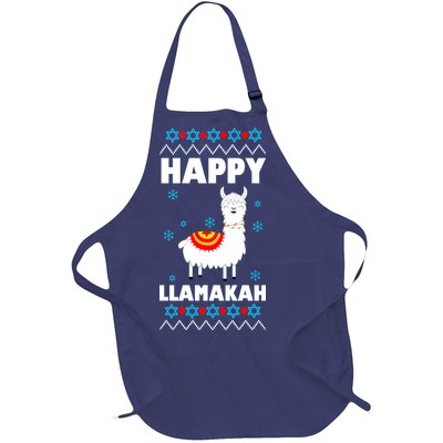 Happy Llamakah Llama Hanukkah Full-Length Apron With Pockets