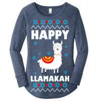 Happy Llamakah Llama Hanukkah Women's Perfect Tri Tunic Long Sleeve Shirt