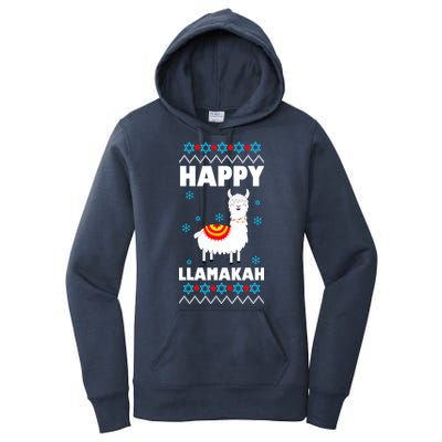 Happy Llamakah Llama Hanukkah Women's Pullover Hoodie