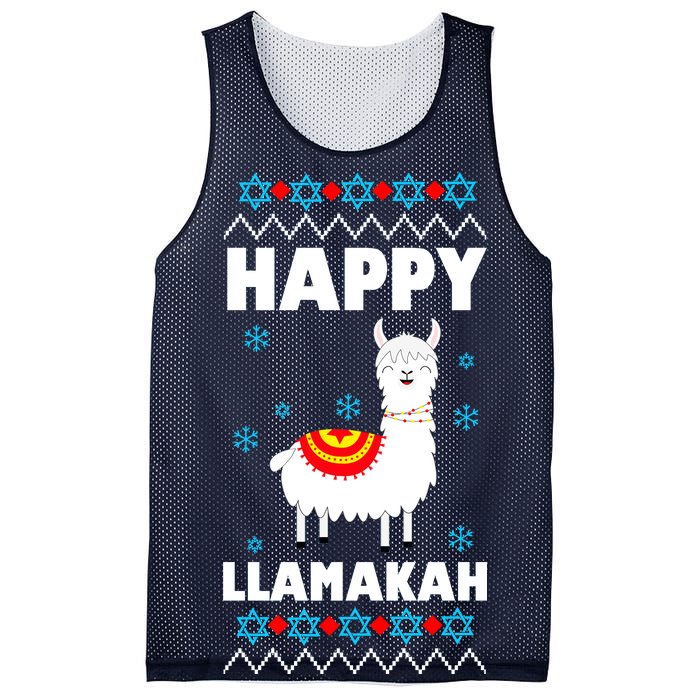 Happy Llamakah Llama Hanukkah Mesh Reversible Basketball Jersey Tank